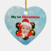 Flower Shape My 1st Christmas Photo Keramisch Ornament (Voorkant)
