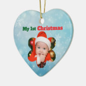 Flower Shape My 1st Christmas Photo Keramisch Ornament (Links)