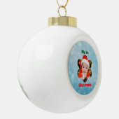 Flower Shape My 1st Christmas Photo Keramische Bal Ornament (Links)