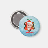 Flower Shape My 1st Christmas Photo Magneet (Voorkant / Achterkant)