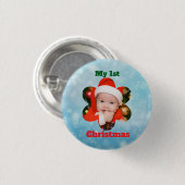 Flower Shape My 1st Christmas Photo Ronde Button 3,2 Cm (Voorkant /achterkant)