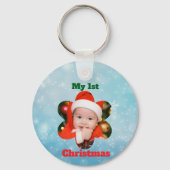 Flower Shape My 1st Christmas Photo Sleutelhanger (Voorkant)