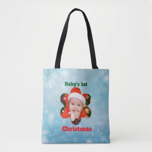 Flower Shape My 1st Christmas Photo Tote Bag (Voorkant)
