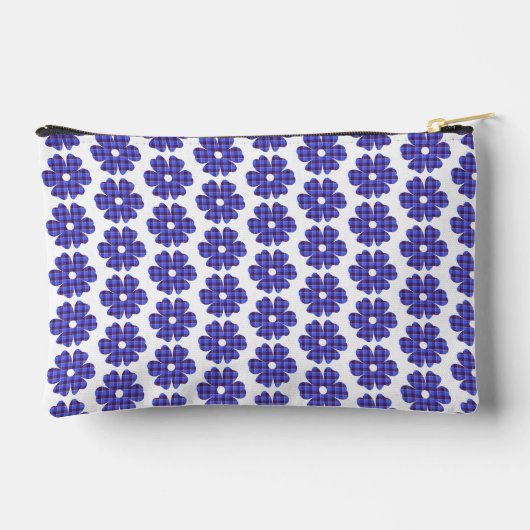 Flower Shape Plaid Blue Cornflower Etui (Achterkant)