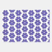 Flower Shape Plaid Blue Cornflower Inpakpapier Vel (Voorkant)