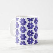 Flower Shape Plaid Blue Cornflower Koffiemok (Voorkant links)