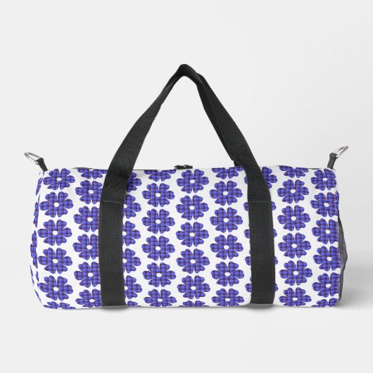Flower Shape Plaid Blue Cornflower Plunjezak (Voorkant)