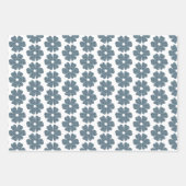 Flower Shape Plaid Blue Gray Inpakpapier Vel (Voorkant 3)