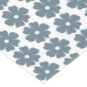 Flower Shape Plaid Blue Gray Table Runner Korte Tafelloper (Hoek)