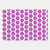 Flower Shape Plaid Pink Purple Inpakpapier Vel (Voorkant 2)