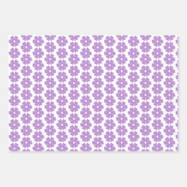 Flower Shape Plaid Pink Purple Inpakpapier Vel