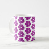 Flower Shape Plaid Pink Purple Koffiemok (Voorkant links)