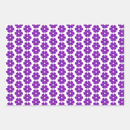 Flower Shape Plaid Purple Pink Inpakpapier Vel (Voorkant 2)