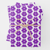 Flower Shape Plaid Purple Pink Inpakpapier Vel (In situ)