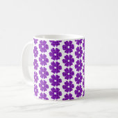 Flower Shape Plaid Purple Pink Koffiemok (Voorkant links)