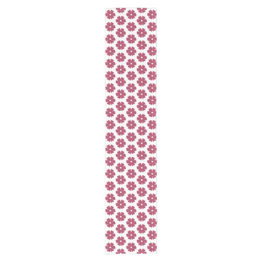 Flower Shape Plaid Red Pink Table Runner Korte Tafelloper (Voorkant)