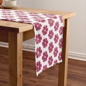 Flower Shape Plaid Red Pink Table Runner Korte Tafelloper (Voorbeeld)