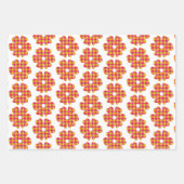 Flower Shape Plaid Yellow Orange Pink Inpakpapier Vel (Voorkant)