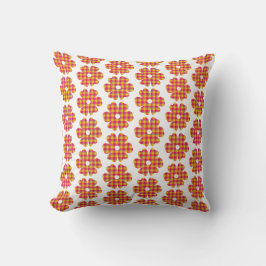 Flower Shape Plaid Yellow Orange Pink Kussen