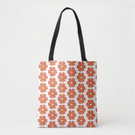 Flower Shape Plaid Yellow Orange Pink Tote Bag