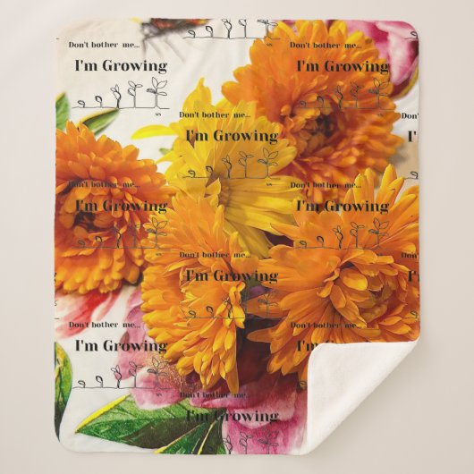 Flower Sharpa deken, Zachte fleece gooien Sherpa Deken (Voorkant)