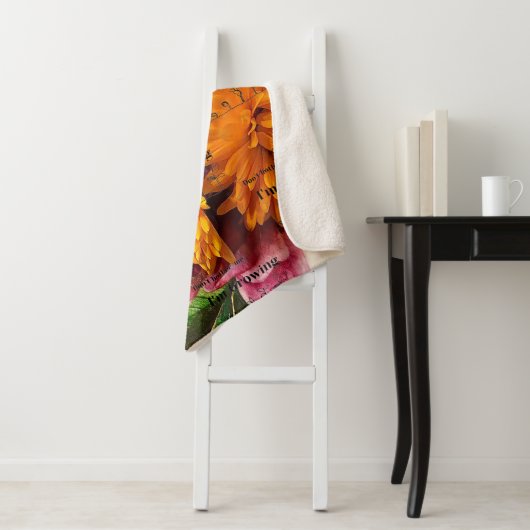 Flower Sharpa deken, Zachte fleece gooien Sherpa Deken (In situ)
