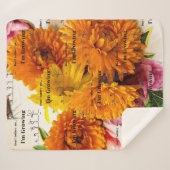 Flower Sharpa deken, Zachte fleece gooien Sherpa Deken (Voorkant (horizontaal))