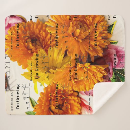 Flower Sharpa deken, Zachte fleece gooien Sherpa Deken (Voorkant (horizontaal))