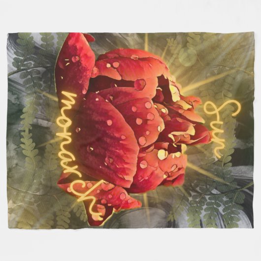 Flower Sherpa Blanket Fleece Deken (Voorkant (Horizontaal))