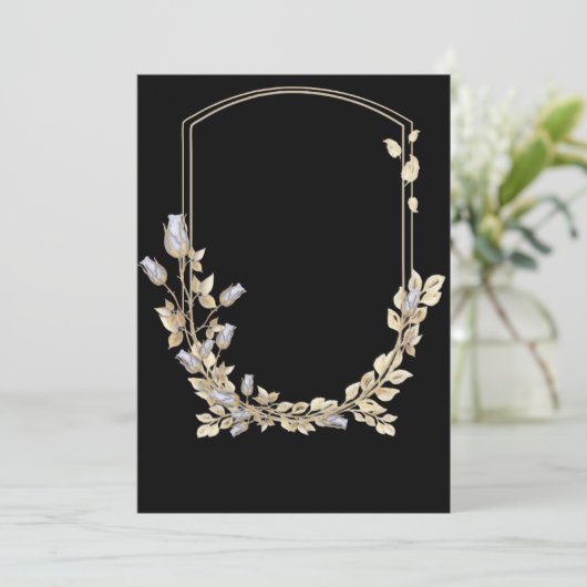 Flower Shield Wedding Kaart (Staand voorkant)