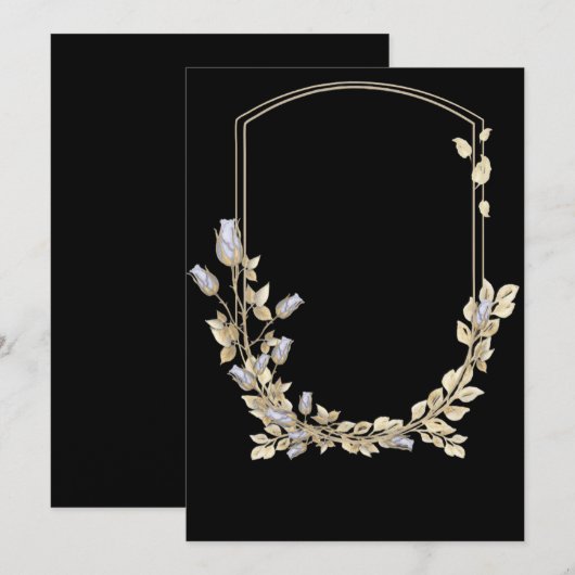 Flower Shield Wedding Kaart (Voorkant / Achterkant)