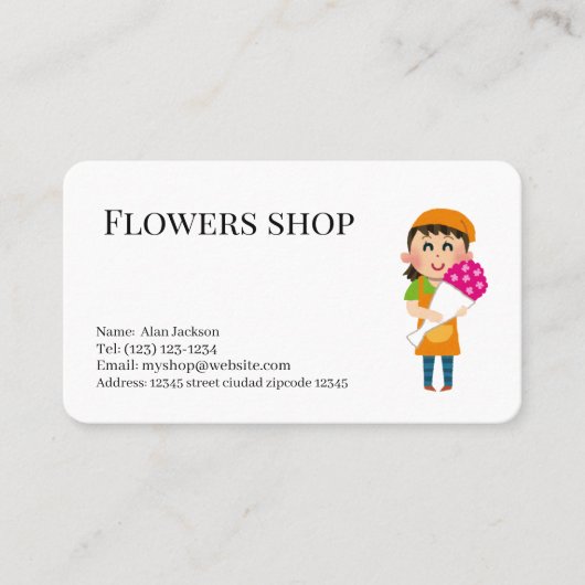 Flower shop services bewerkbaar visitekaartje (Voorkant)