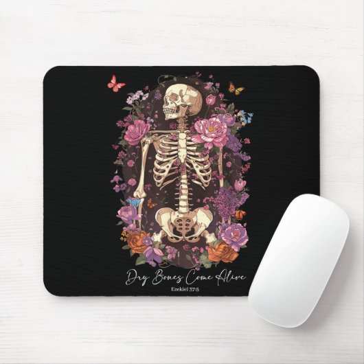 Flower Skeleton Dry Bones Come Alive, Retro Enchan Muismat (Met muis)