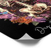 Flower Skeleton Dry Bones Come Alive, Retro Enchan Poster (Hoek)