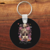 Flower Skeleton Dry Bones Come Alive, Retro Enchan Sleutelhanger (Voorkant)