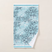 Flower Sketch Charcoal Grey and White  Bad Handdoek (Handdoek)