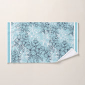 Flower Sketch Charcoal Grey and White  Bad Handdoek (Handdoek)