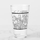 Flower sketched glasses glas (Achterkant)