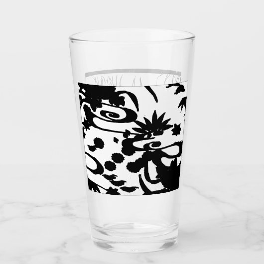 Flower sketched glasses glas (Voorkant)