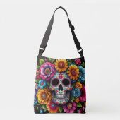 Flower skull bag! crossbody tas (Voorkant)