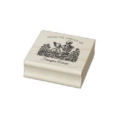 Flower Skull Reading Bookplate Rubberstempel (Stempel)