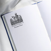  Flower Skull Reading Bookplate Rubberstempel