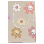 Flower Smiley Wrapping Paper Medium Cadeauzakje (Voorkant)