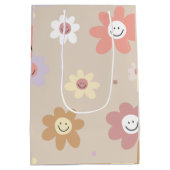 Flower Smiley Wrapping Paper Medium Cadeauzakje (Achterkant)
