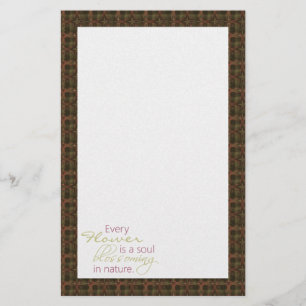 Flower Soul Blossoming Quote Stationery Briefpapier