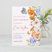 Flower Spring Garden Butterfly baby shower Kaart (Staand voorkant)