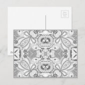 Flower Square Doodle Briefkaart (Voorkant / Achterkant)