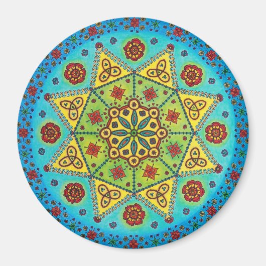 Flower Star Mandala magneet (Voorkant)