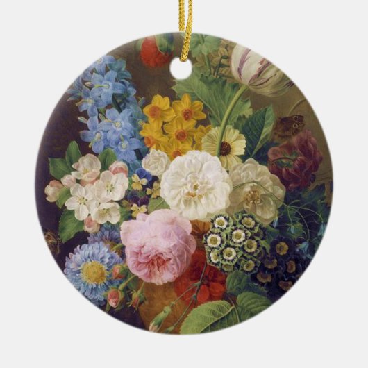 Flower Still Life by Jean Ulrich Tournier Keramisch Ornament (Voorkant)