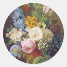 Flower Still Life by Jean Ulrich Tournier Ronde Sticker